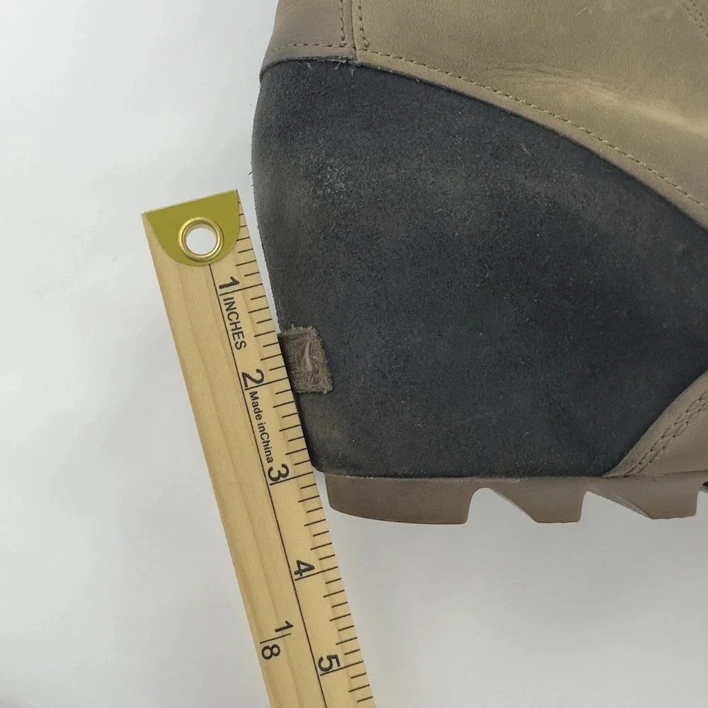 Sorel Joan of Arctic‎ Wedge II Booties Women's Size 9.5 Brown Leather Suede